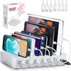 USB Charging Dock - 6-Port Universal Charging Station for Multiple Devices - Multi Device Charger Station - Compatible with Apple, iPad, iPhone, and Android Cell Phones and Tablets view 1