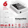 USB Charging Dock - 6-Port Universal Charging Station for Multiple Devices - Multi Device Charger Station - Compatible with Apple, iPad, iPhone, and Android Cell Phones and Tablets view 2