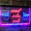 ADVPRO Good Vibes Only Hands Party Dance Disco Decoration Dual Color LED Neon Sign Blue & Red 12" x 8.5" st6s32-i3077-br view 2