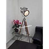 THOR INSTRUMENTS Nautical Spot Light Studio Vintage Search Light Floor Lamp Tripod Floor Lamp Rustic Vintage Home Decor Gifts