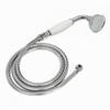 HOMEDEC Vintage Handheld Shower Head with 59inch Flexible Hose High-Pressure Antique Rain Showerhead Combo Replacement No Wand Holder, Round Telephone Shape, Chrome view 1