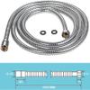 HOMEDEC Vintage Handheld Shower Head with 59inch Flexible Hose High-Pressure Antique Rain Showerhead Combo Replacement No Wand Holder, Round Telephone Shape, Chrome view 3