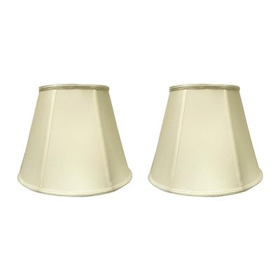 Royal Designs, Inc. BSET-707-16EG-2 Essentials Deep Empire Lamp Shade with Fancy Trim, 9 x 16 x 12.25, Eggshell, 2-Pack