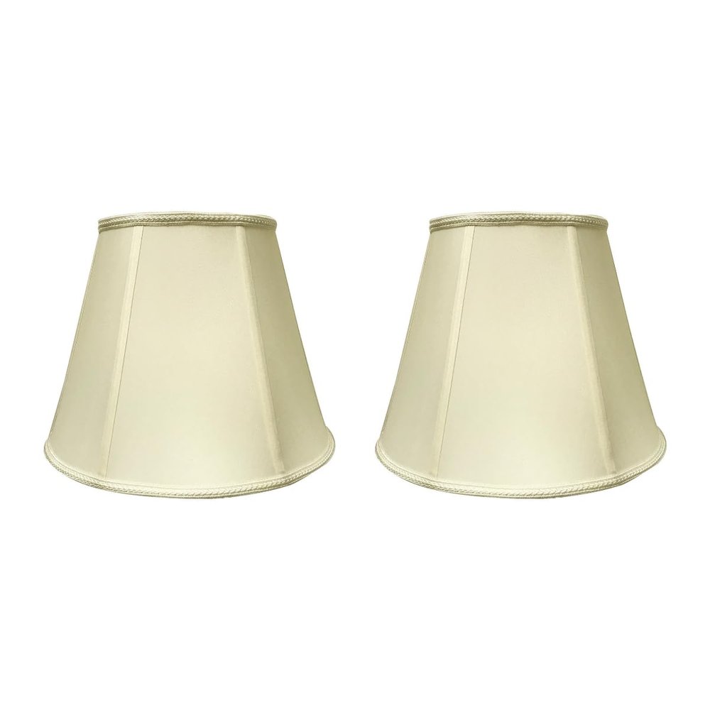 Royal Designs, Inc. BSET-707-16EG-2 Essentials Deep Empire Lamp Shade with Fancy Trim, 9 x 16 x 12.25, Eggshell, 2-Pack
