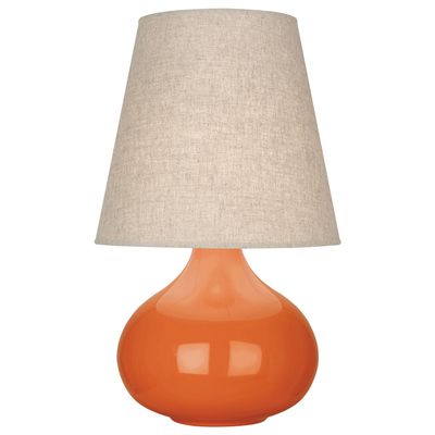 Robert Abbey Lighting June 1-Light Accent Lamp 11.875 Inches Wide and 23.5 Inches Tall-Pumpkin Finish-Buff Shade Color