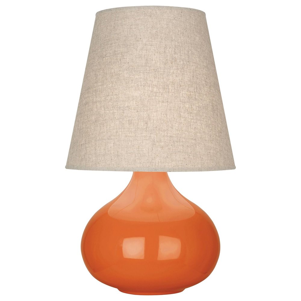 Robert Abbey Lighting June 1-Light Accent Lamp 11.875 Inches Wide and 23.5 Inches Tall-Pumpkin Finish-Buff Shade Color