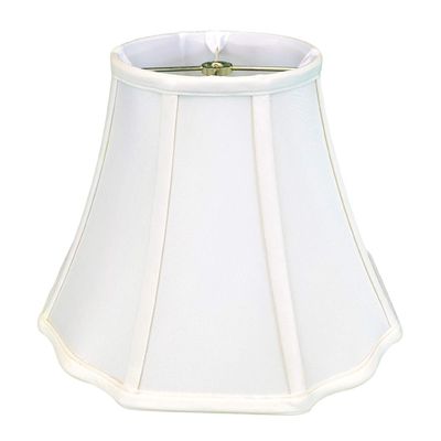 Royal Designs, Inc. BSO-701-12WH Flare Bottom Outside Corner Scalloped Basic Lamp Shade, 6.5 x 12 x 9.25, White