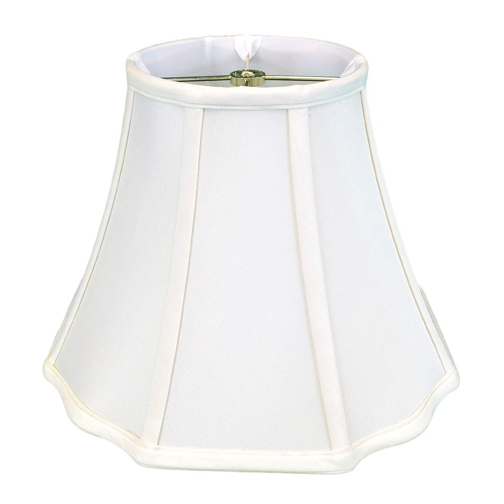 Royal Designs, Inc. BSO-701-12WH Flare Bottom Outside Corner Scalloped Basic Lamp Shade, 6.5 x 12 x 9.25, White