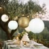 UNIQOOO 18PCS Metallic Gold Paper Lantern Wedding Decoration Set, Assorted Hanging Gold Japanese Paper Lantern, Reusable Easy Assemble, For New Year Christmas Birthday Baby Shower Party Favor Supplies view 4