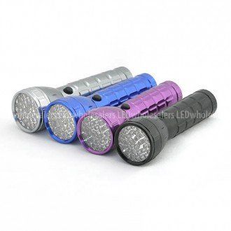 LEDwholesalers 32 LED 3 AAA 12,000 MCD LED Flashlight, Assorted Colors, Package of 24, 7312x24