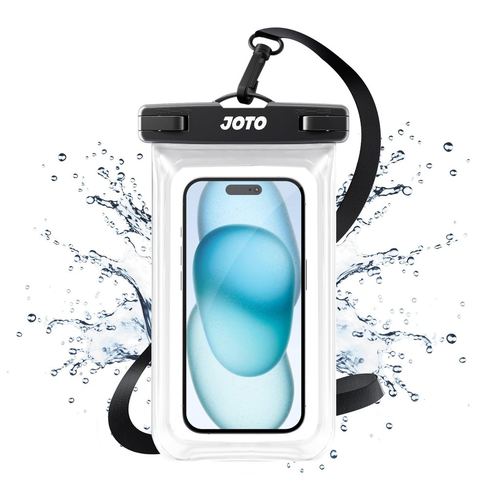 JOTO Up to 7" Universal Waterproof Phone Case for iPhone 17 Air 16 15 14 13 12 11 Plus Pro Max, IPX8 Cellphone Dry Bag XR X SE, Galaxy S23 S22 S21 S20+ S20 S10 Plus Note, Pixel -Clear