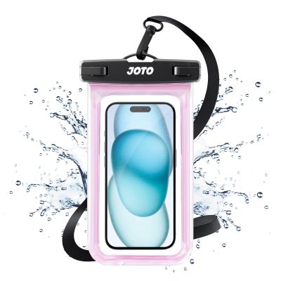 JOTO Up to 7" Universal Waterproof Phone Case for iPhone 17 Air 16 15 14 13 12 11 Plus Pro Max, IPX8 Cellphone Dry Bag XR X SE, Galaxy S23 S22 S21 S20+ S20 S10 Plus Note, Pixel -Clearpink