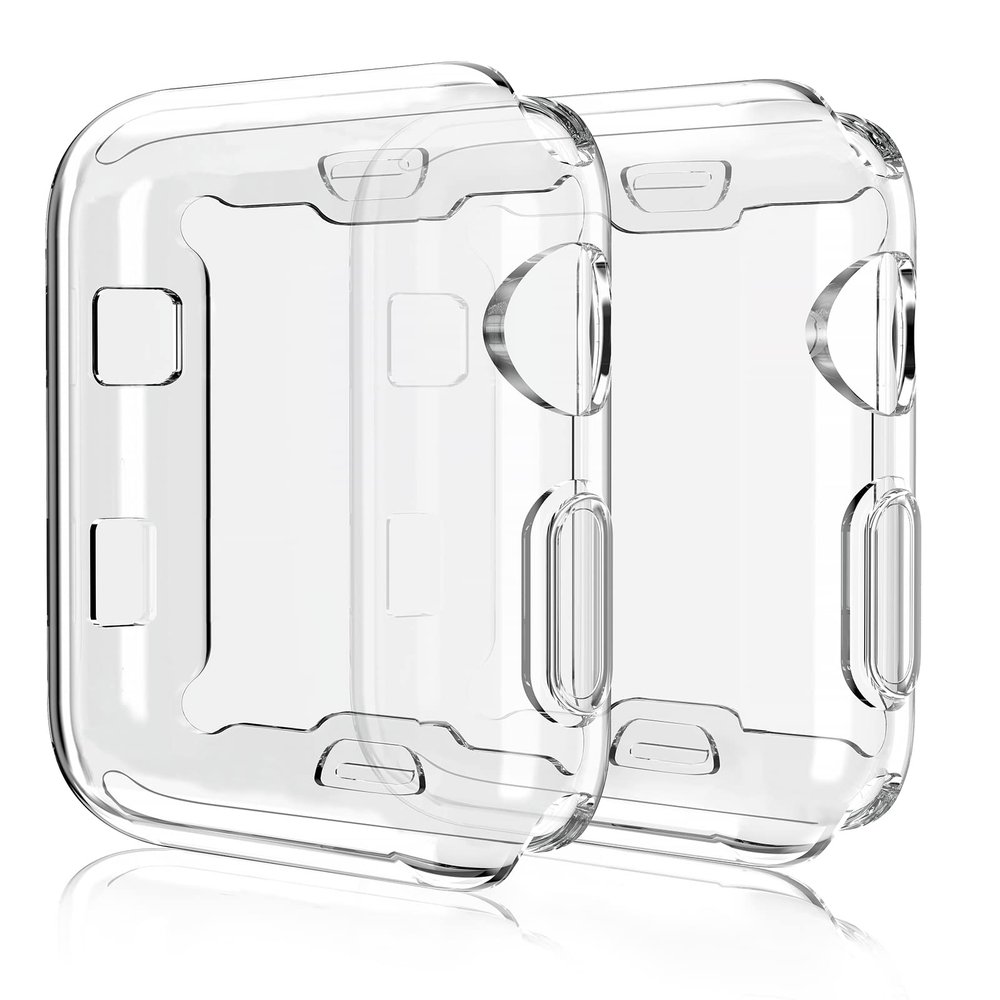 2 Pack Compatible for Apple Watch 38mm Case iWatch Screen Protector TPU All-Around Protective Case Clear Ultra-Thin Cover for Series 3 Series 2, 2 Pack (Clear, for 38mm Apple Watch case)