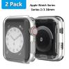 2 Pack Compatible for Apple Watch 38mm Case iWatch Screen Protector TPU All-Around Protective Case Clear Ultra-Thin Cover for Series 3 Series 2, 2 Pack (Clear, for 38mm Apple Watch case) view 2