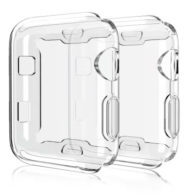2 Pack Compatible for Apple Watch 42mm Case iWatch Screen Protector TPU All-Around Protective Case Clear Ultra-Thin Cover for Apple Watch Series 3 Series 2 42mm, 2 Pack
