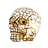Bieye L10649 Skull Tiffany Style Stained Glass Accent Table Lamp Night Light for Halloween Decor Skull Lovers, White view 1