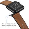 OUHENG Leather Bands Compatible with Apple Watch Band 49mm/46mm/45mm/44mm/42mm, Sweatproof Leather Rubber Hybrid Strap for iWatch Ultra 3/2/1 Series 11 10 9 8 7 6 5 4 3 2 1 SE 3/2/1, Brown/Black view 3