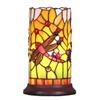 Bieye L10650 Dragonfly Tiffany Style Stained Glass Mini Table Lamp with Cylindrical Shade, 10 inch Tall view 1