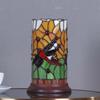 Bieye L10650 Dragonfly Tiffany Style Stained Glass Mini Table Lamp with Cylindrical Shade, 10 inch Tall view 2