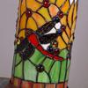 Bieye L10650 Dragonfly Tiffany Style Stained Glass Mini Table Lamp with Cylindrical Shade, 10 inch Tall view 3