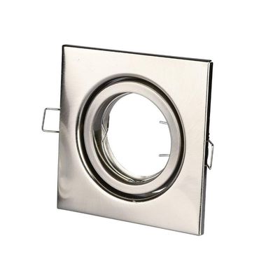 V-TAC, LED Recessed Ceiling Light Trim Kits, Fitting for LED or Halogen GU10 MR16 (GU5.3), Square, Movable, Satin Nickle