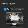 V-TAC, LED Recessed Ceiling Light Trim Kits, Fitting for LED or Halogen GU10 MR16 (GU5.3), Square, Movable, Satin Nickle view 4