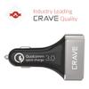 Crave CarHub 54W 4 Port USB Car Charger, Qualcomm Quick Charge 3.0 - Black view 2