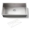 KOHLER Strive 32" Undermount Kitchen Sink, Single Bowl Kitchen Sinks with Basin Rack, Stainless Steel, K-5285-NA view 1