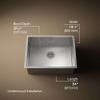 KOHLER Strive 24" Undermount Kitchen Sink with Basin Rack, Stainless Steel Single-Bowl Kitchen Sinks, K-5286-NA view 3