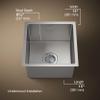 KOHLER Strive 15" x 15" Undermount Stainless Steel Kitchen Sink with Basin Rack, Kitchen Sinks, K-5287-NA view 3