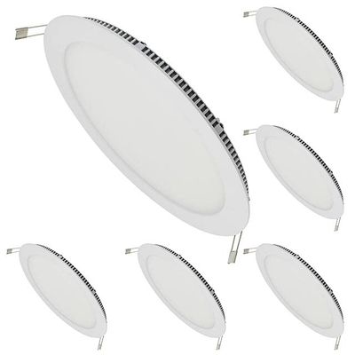 LEDwholesalers 8" 16W Ultra Thin Edge Lit LED Recessed Ceiling Light with Driver, Warm White (6-Pack), 2202WWx6