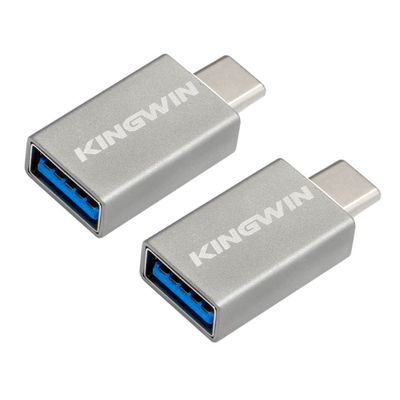 Kingwin USB C Adapter, Aluminum USB Type C to USB 3.0 Converter Connector, Data Sync & Charging for MacBook Pro, Chromebook, Pixel, Galaxy S8+, S9, Other Type C Devices, and More [Space Gray]