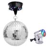 Yescom 12" Mirror Disco Ball w/Rotating Motor & 3W 3 LEDs Multi-Color view 1