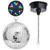 Yescom 12" Mirror Disco Ball w/Rotating Motor & 3W 3 LEDs Multi-Color view 2