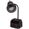 Globe Electric 6.3 x 6.69 x 10.63 Inches Goose Neck Desk Lamp with 10 Watt A-19 Non Dimmable LED Bulb, 2.1a USB Port and Organizer, Black view 1