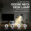 Globe Electric 6.3 x 6.69 x 10.63 Inches Goose Neck Desk Lamp with 10 Watt A-19 Non Dimmable LED Bulb, 2.1a USB Port and Organizer, Black view 3