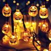 Hann Solar LED String Lights, 30LED Crystal Ball | Lanterns | Moroccan Orb Ball | Cute Ghost Pumpkin Waterproof Outdoor Decorative String Lights for Christmas Garden Halloween (Pumpkin) view 4