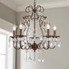 Saint Mossi 5-Lights Crystal Chandelier for Dining Room, Farmhouse Chandelier Style, K9 Crystal Pendant Light Rustic Lighting Fixture for Living Room, H24 x D23, Chain Adjustable view 1