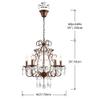 Saint Mossi 5-Lights Crystal Chandelier for Dining Room, Farmhouse Chandelier Style, K9 Crystal Pendant Light Rustic Lighting Fixture for Living Room, H24 x D23, Chain Adjustable view 2
