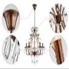 Saint Mossi 5-Lights Crystal Chandelier for Dining Room, Farmhouse Chandelier Style, K9 Crystal Pendant Light Rustic Lighting Fixture for Living Room, H24 x D23, Chain Adjustable view 3
