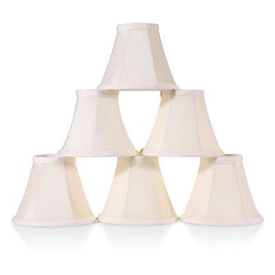 Wellmet Chandelier Shades, ONLY FOR CANDELABRA BULBS, Clip-on Fitter Lamp Shades, 3" X 6" X 5", 6 pcs Set