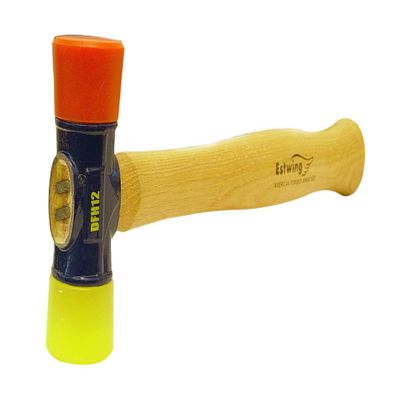 Estwing DFH12 Red and Yellow Rubber Mallet Hammer, 12-Ounce