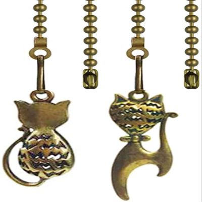 Hyamass 2Pcs Cat Ceiling Fan Pull Chain Extender with Ball Connector, 12"