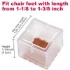 Anwenk Chair Leg Floor Protectors 8 Pack Silicone Square 1 1/8"-1 3/8" Chair Leg Protectors Leg Caps Furniture Protectors Table Chair Feet Protectors| Best Chair Leg Caps Tips,Clear view 3