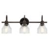 Kichler Avery 3-Light Farmhouse Vanity Light, Olde Bronze view 1