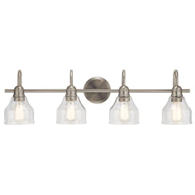 Kichler Avery 4-Light Farmhouse Vanity Light, Brushed Nickel