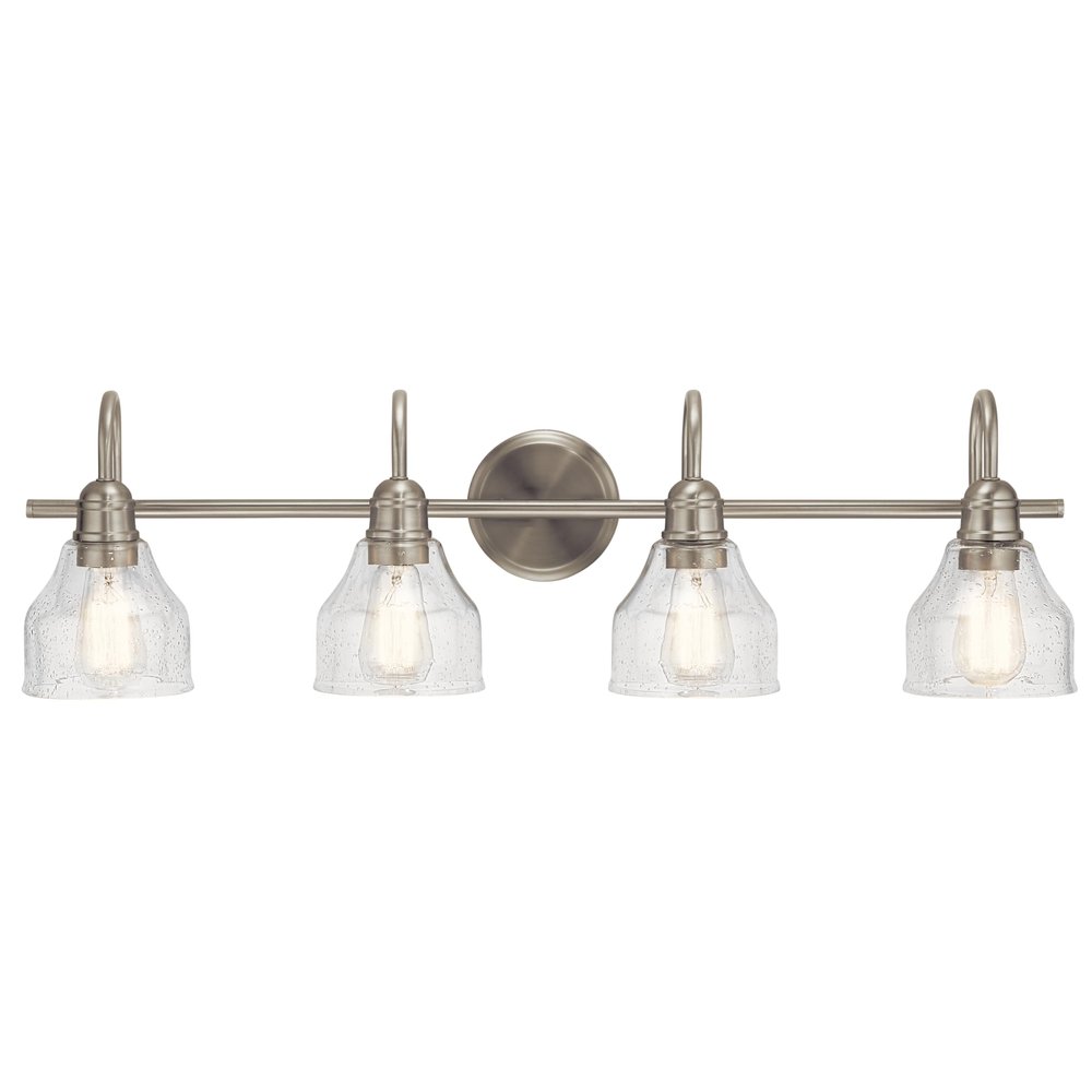Kichler Avery 4-Light Farmhouse Vanity Light, Brushed Nickel
