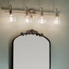 Kichler Avery 4-Light Farmhouse Vanity Light, Brushed Nickel view 2