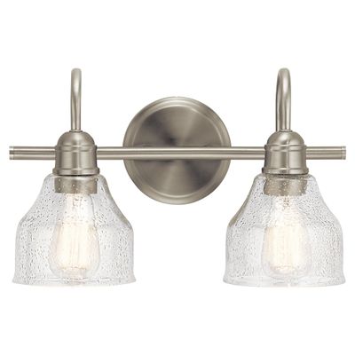 Kichler Avery 2-Light Farmhouse Vanity Light, Brushed Nickel