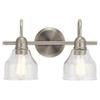 Kichler Avery 2-Light Farmhouse Vanity Light, Brushed Nickel view 1